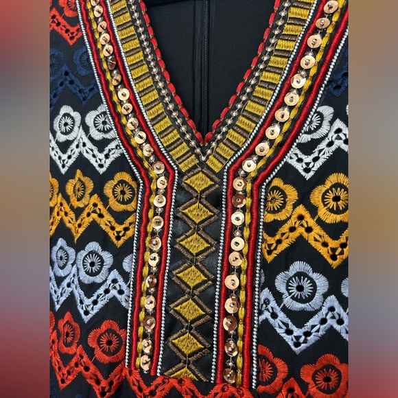 NWT LAUNDRY Womens Embellished Tribal Sleeveless V Neck Dress Size 14 - Picture 5 of 6